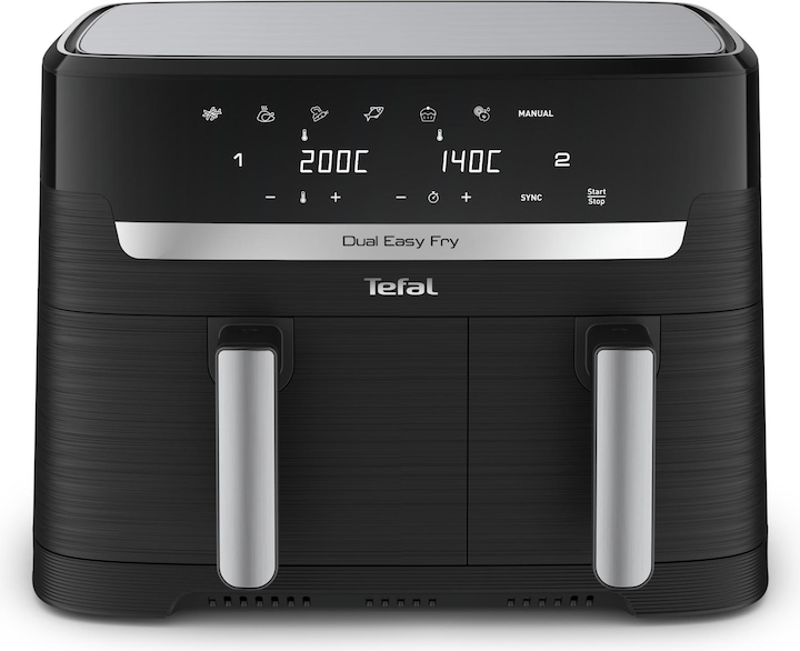 Tefal EY9018 Dual Easy Fry Doppelkammer Heissluftfritteuse