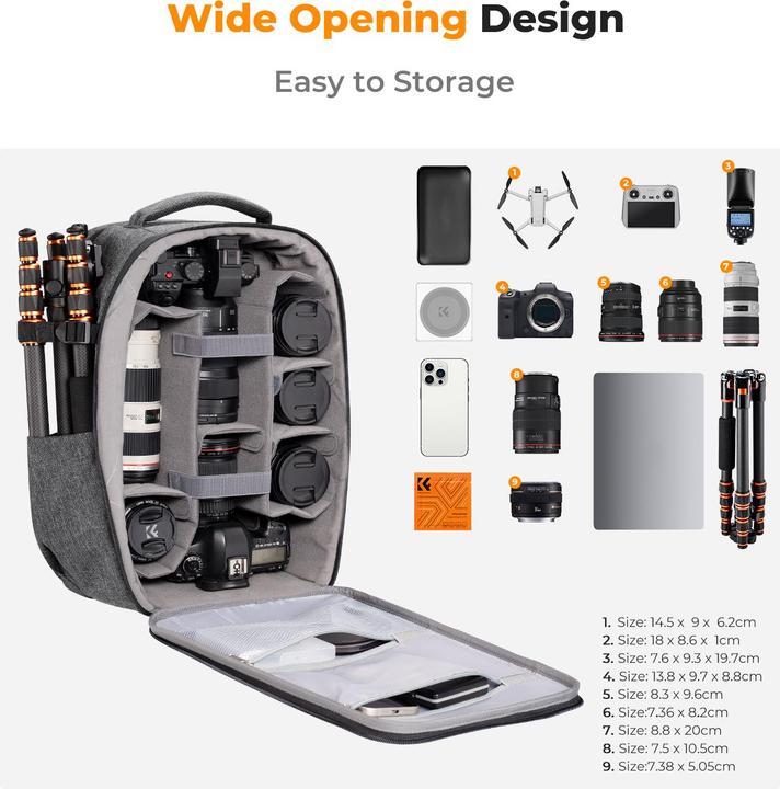 Actual product image K&F Concept Backpack 22L Nature Wander 10 (Dark Grey) (Photo backpack, 22 l)