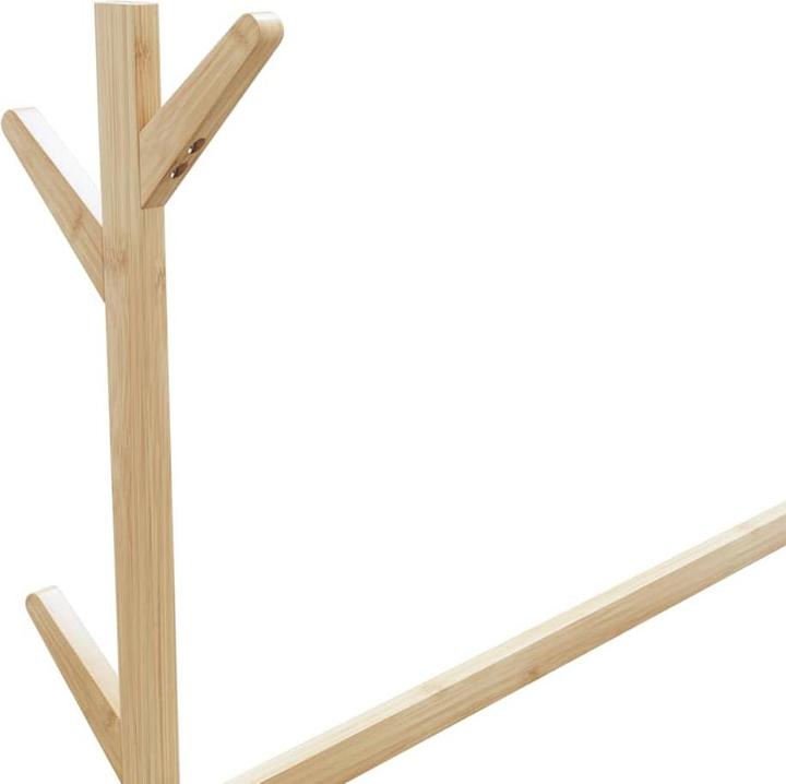 Actual product image vidaXL Kleiderständer mit Haken und Rollen 100x35x157 cm Bambus