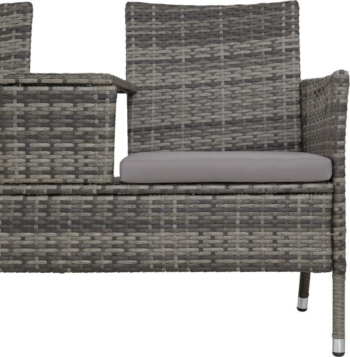 Produktbild tectake Rattan Gartensitzbank