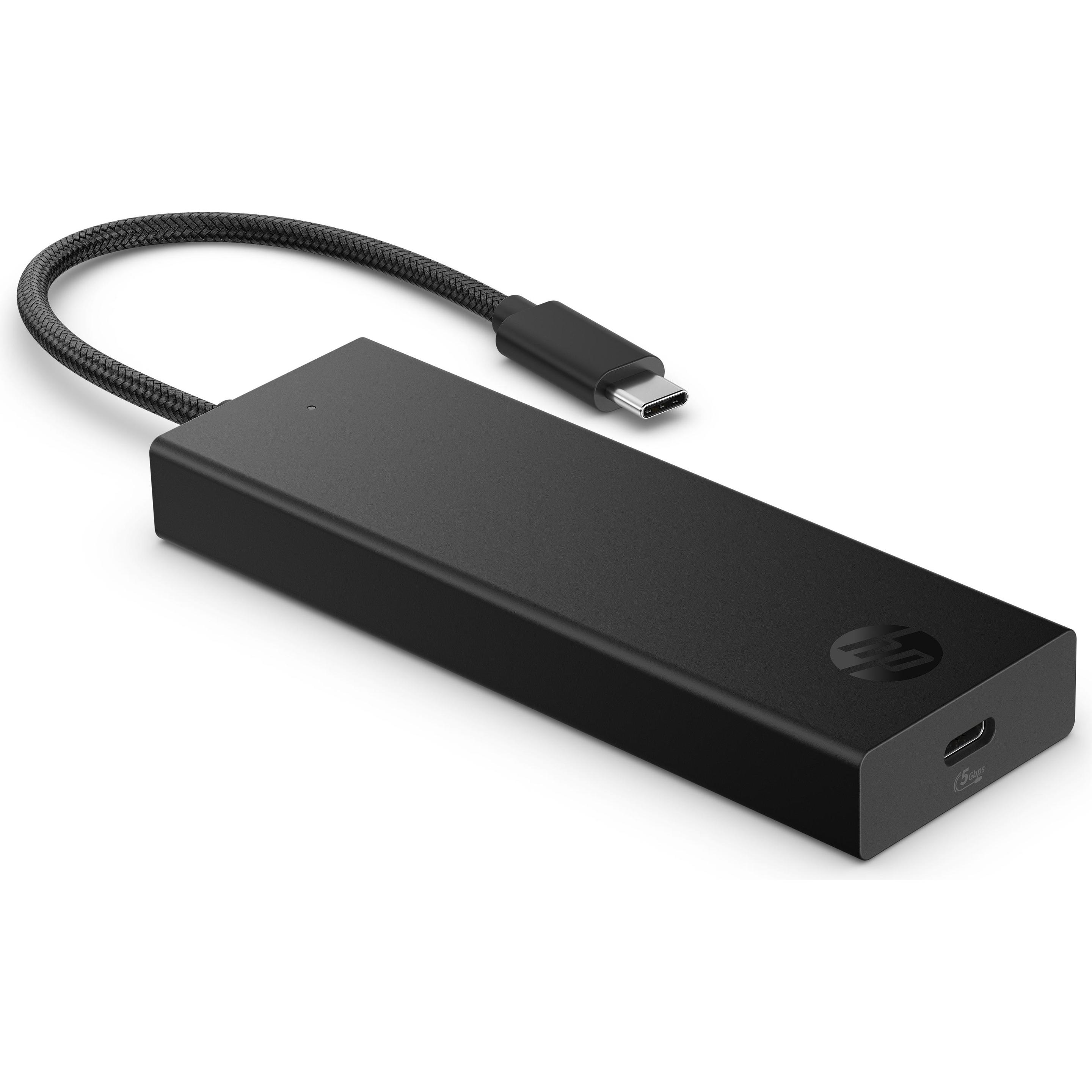 HP Portable USB-C 4K HDMI Hub (USB-C), Docking station + Hub USB, Nero