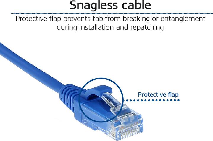 Actual product image ACT Blue 5 meter LSZH U/UTP CAT6 datacenter slimline patch cable snagless with RJ45 connectors (U/UTP, CAT6, 5 m)