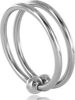 Metal Hard Doppel Penisring aus Metall mit Hodenring (3.20 cm)