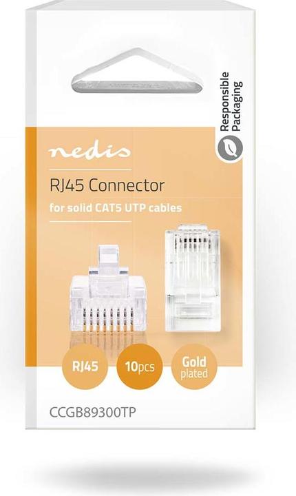 Produktbild Nedis RJ45 Netzwerk Stecker (8P8C) Stecker - 10 Stück Tr (U/UTP, CAT5)