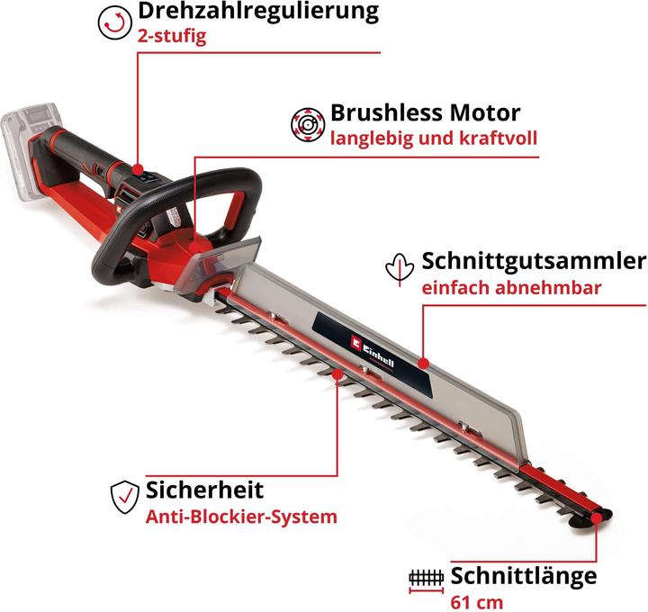 Immagine prodotto Einhell GP-CH 18/61 Li BL-Solo (Tagliasiepi a batteria)