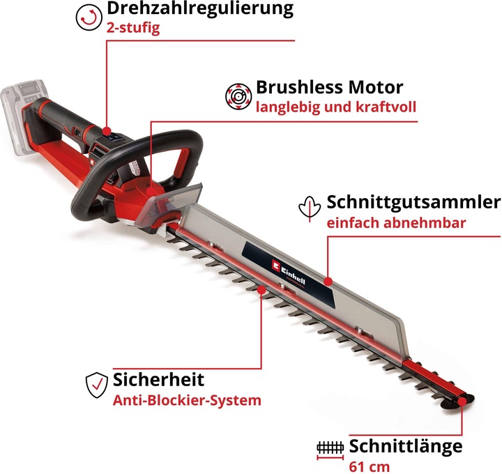 Produktbild Einhell GP-CH 18/61 Li BL-Solo (Akkuheckenschere)