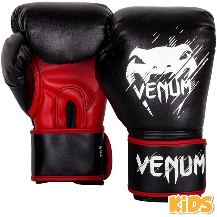 Immagine prodotto Venum Contender Guanti da Boxe per bambini - Nero-Rosso (4 OZ, Taglia unica)