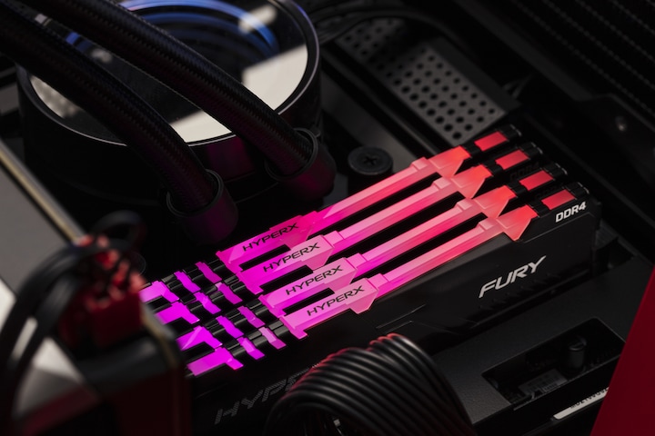 Produktbild Kingston Memory DDR4, CL16, DIMM, Kit of 4, HyperX FURY RGB (4 x 32GB, 2666 MHz, DDR4-RAM, DIMM)