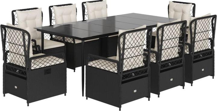 Image du produit vidaXL Meuble de jardin Ensemble de jardin 7pcs gris clair Poly rotin (160 cm)