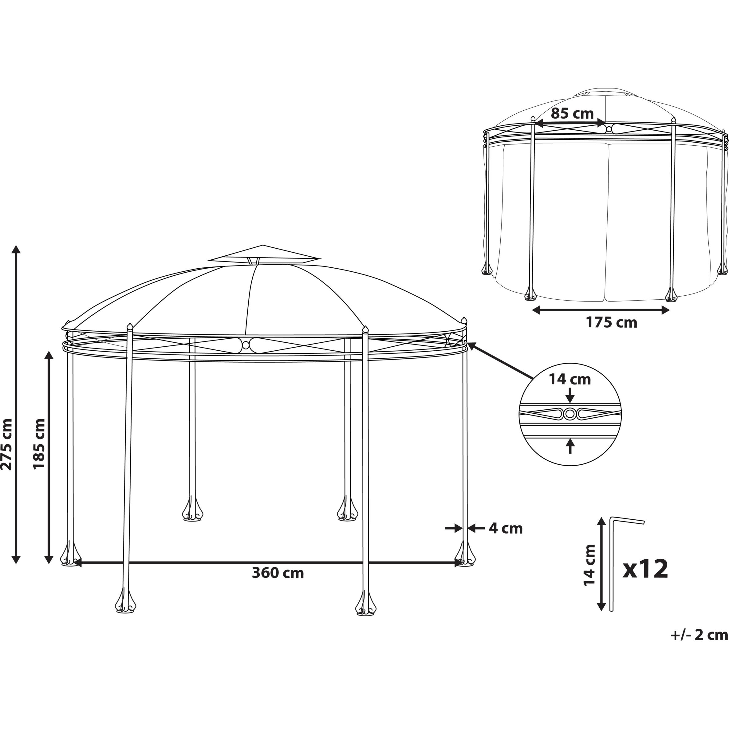 Thumbnail - Beliani, Pavillon, Safara (360 cm, 360 cm)