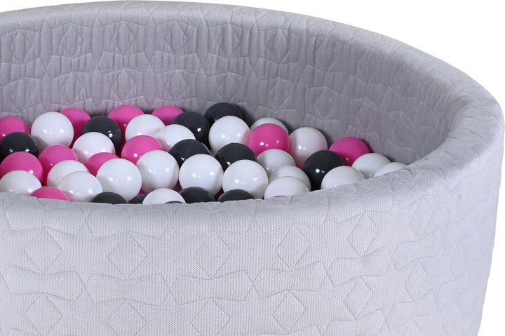 Actual product image Knorrtoys Ball pool soft - "Cosy geo grey" - 300 balls cream/grey/rose (approx. 6cm diameter)