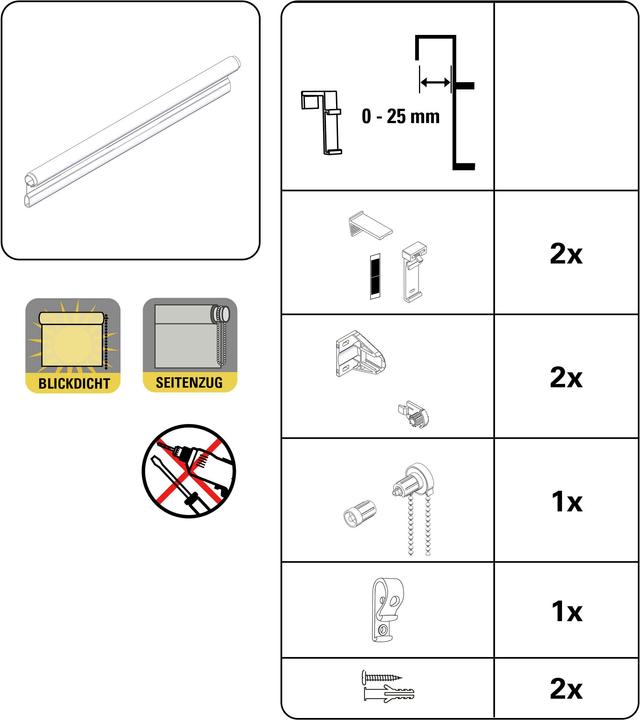 Actual product image Deco Company Uni clamp roller blind (85 x 150 cm)