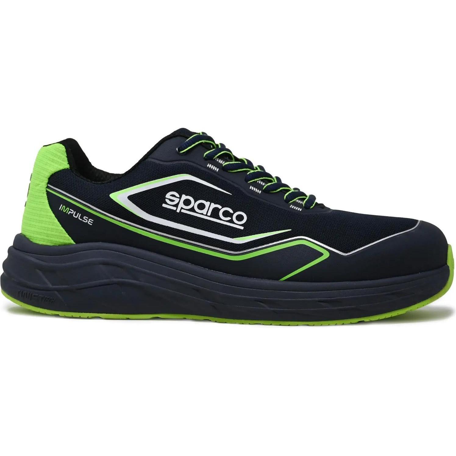Sparco Herren Grün/Blau Motorsportschuhe, Sicherheitsschuhe Impulse (43)