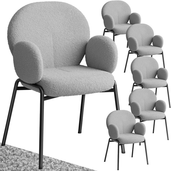 Image du produit tectake Set de 6 chaises Scandi rembourrées