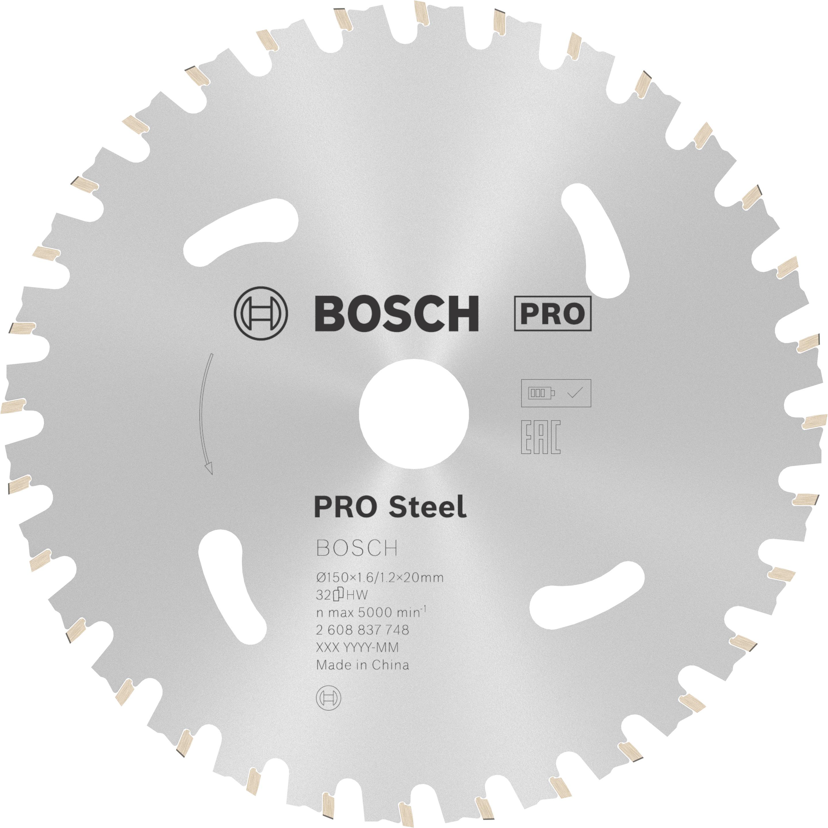 Thumbnail - Bosch Professional Zubehör, Sägeblatt, PRO Steel cordless Kreissägeblatt, 150 x 1,6 x 20 mm