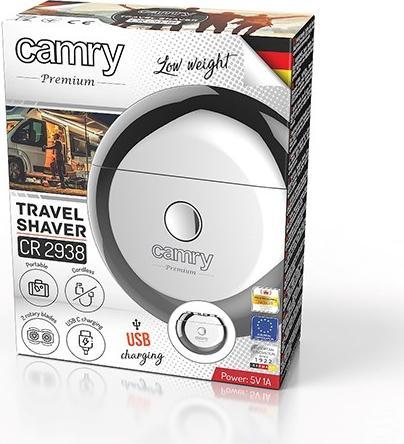 Actual product image Camry CR 2938 Travel shaver 2 heads from ears