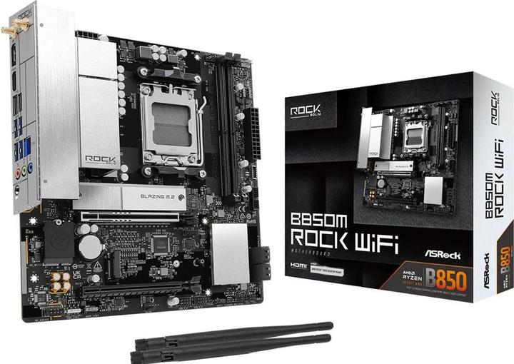Actual product image AsRock MB AMD AM5 B850M Rock WiFi 6 (AM5, AMD B850, mATX)