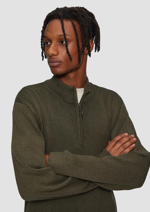 Image du produit S.Oliver Strickpullover Strickpullover mit Reissverschluss und Rippstruktur (M)