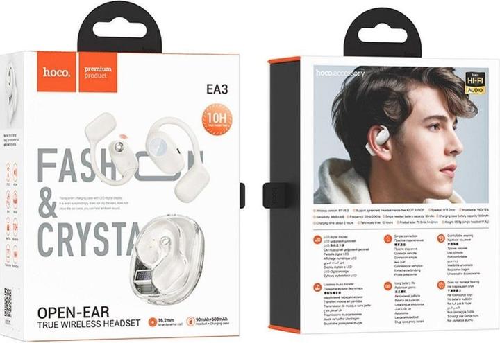 Image du produit Hoco Wireless headphones wireless earphones bluetooth TWS EA3 milky white (7 h, Sans fil)