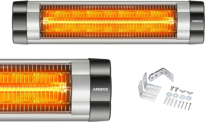 Immagine prodotto Arebos Riscaldatore radiante a infrarossi 2500W - Argento (2500 W)