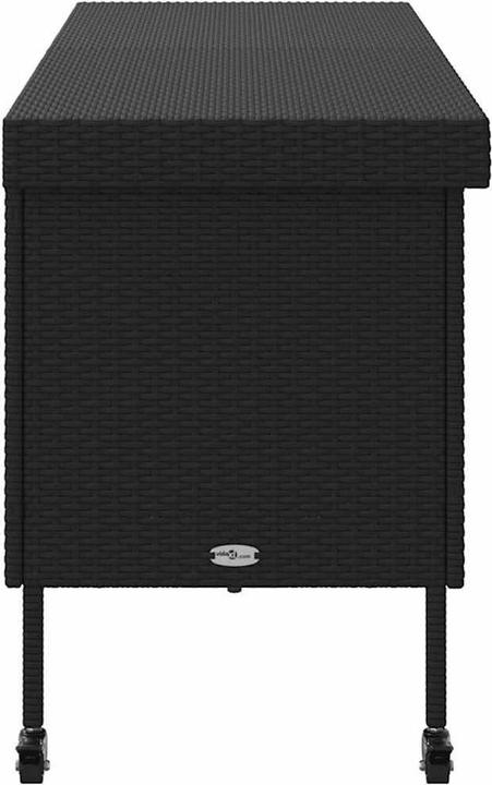 Actual product image vidaXL Garden chest with castors Grey 110x55x73 cm Poly rattan garden cushion box