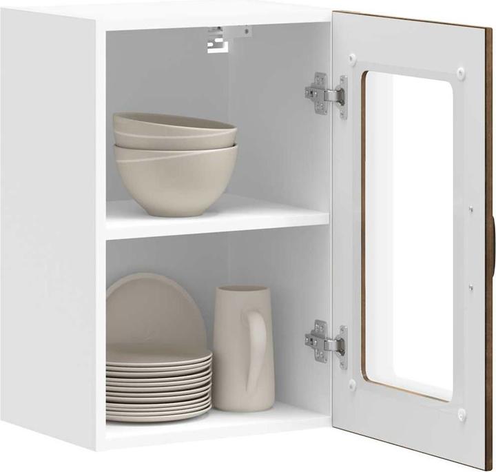 Image du produit VidaXL Armoire suspendue de cuisine avec porte vitrée Lucca chêne fumé Armoire murale de cuisine (40 x 31 x 60 cm)