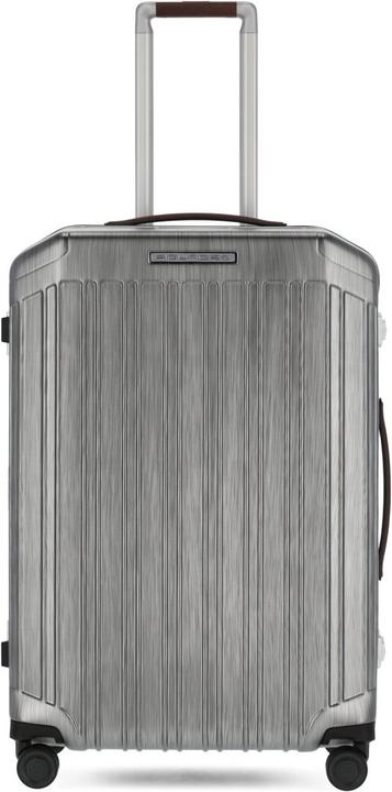 Image du produit Piquadro PQ-Light - Ultra Slim Trolley à coque dure de taille moyenne Noir/cuir (67 l, M (50 - 90l))