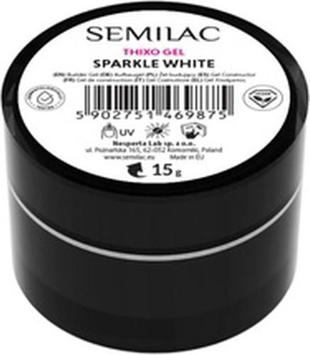 Semilac Builder Thixo Gel Sparkle White 15g with Shimmer
