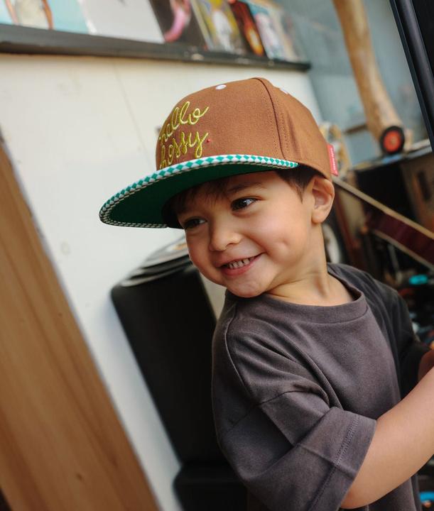 Actual product image Hello Hossy Chessy Green Cap - Green / Brown (44 - 48, 52 - 56, 48 - 52)