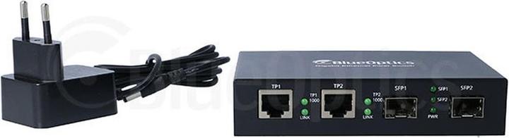Actual product image BlueOptics Gigabit Ethernet media converter 2x SFP, 2x 10/100/1000M RJ45