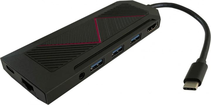 Produktbild LC-Power HUB LC-HUB--C-MULTI-6-RGB black (USB-C, 6 Ports)