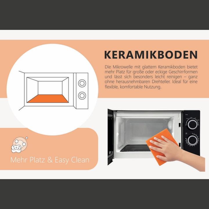 Produktbild Silva MW-C 25.2 Mikrowelle, 700 W, 20 L, Keramikboden ohne Drehtel (20 l)