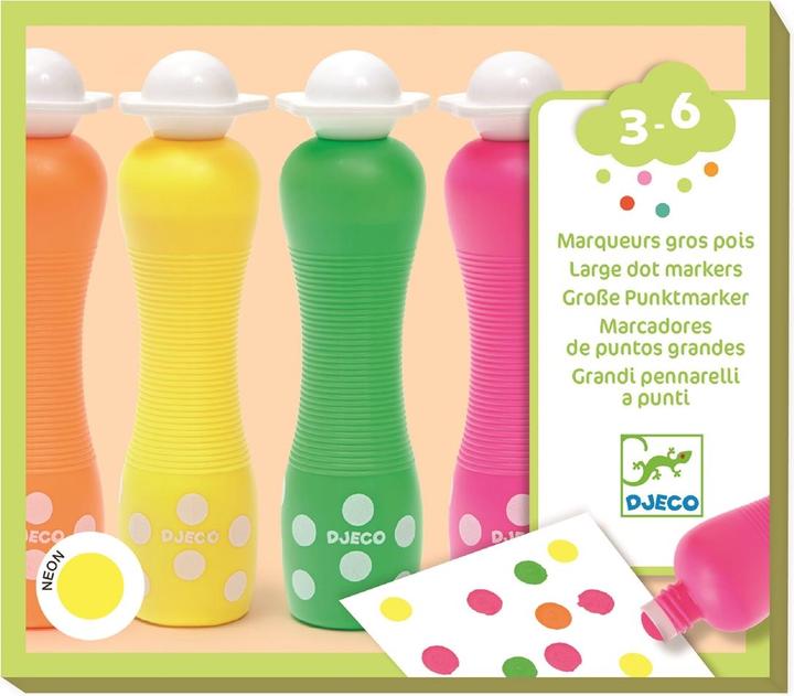 Djeco 4 large pens with neon foam tip