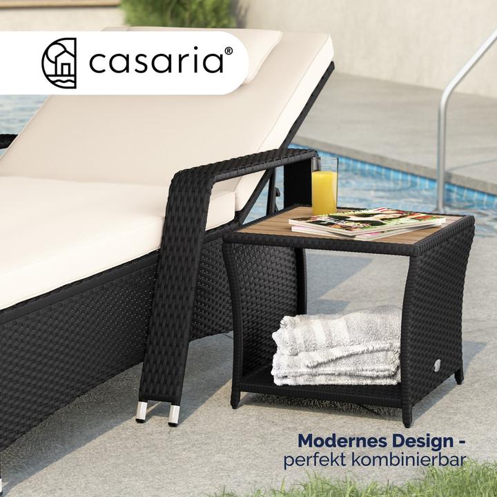 Image du produit Casaria Polyrattan Beistelltisch Akazie