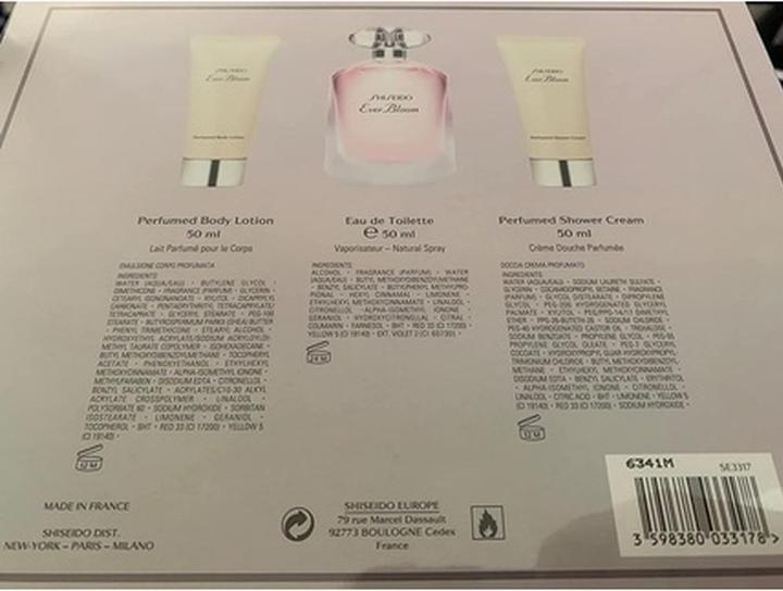 Shiseido Ever Bloom EDT 50ml mit Körperlotion und Duschcreme (Körperpflegeset)