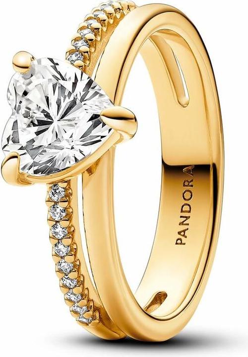 Pandora Anello a cuore a doppia fascia