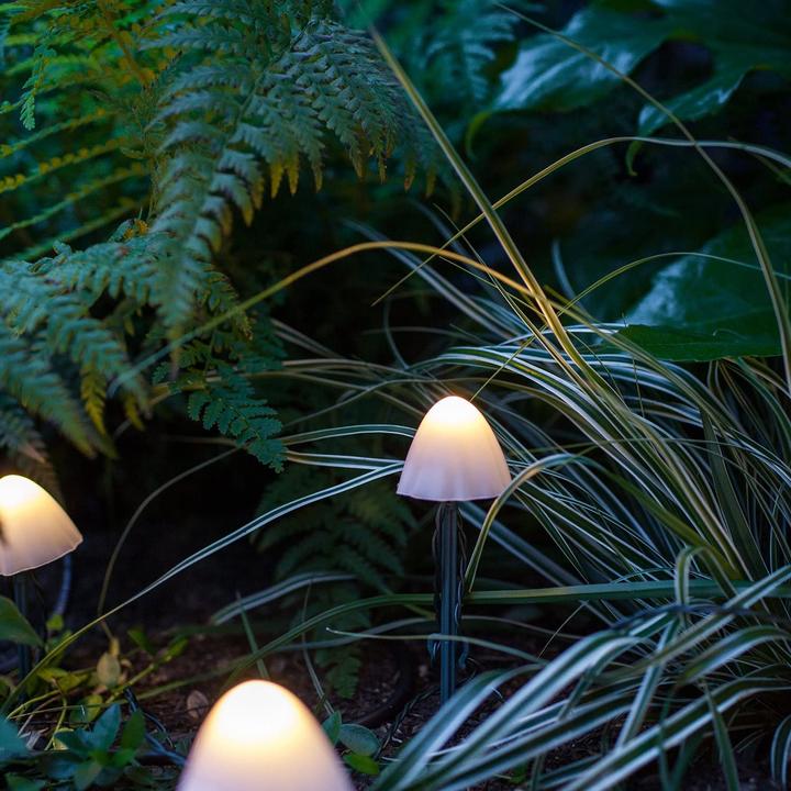 Actual product image Lights4fun 12 LED solar mushroom light chain (6.80 m)
