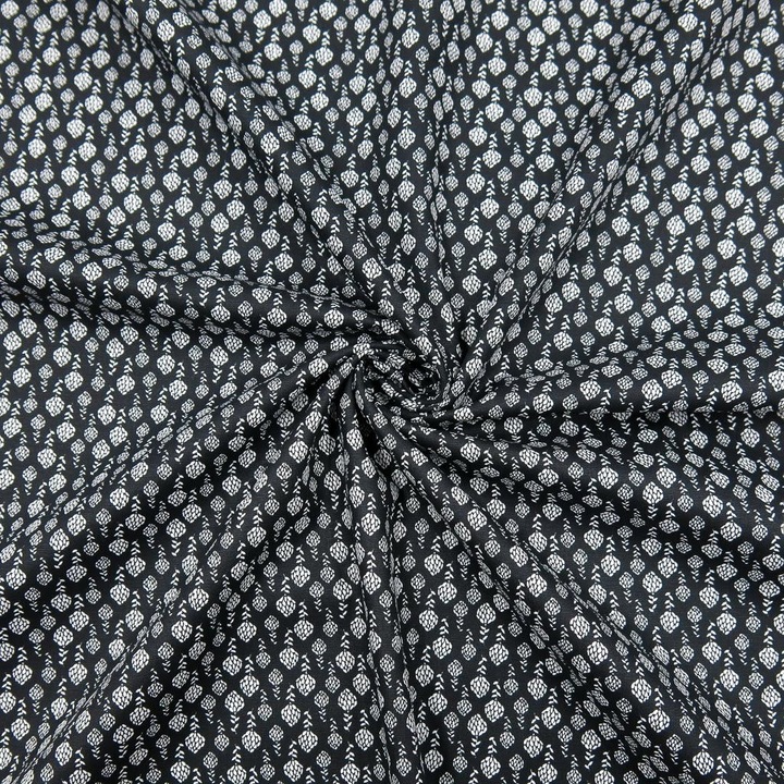 Actual product image Stoffrestposten Cotton - Small cones Black - Minimum selling quantity: 1 metre