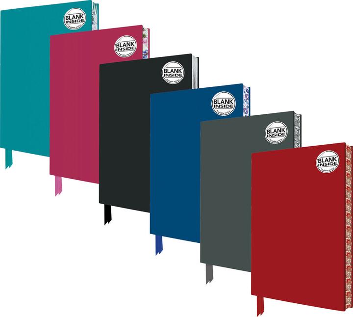 Actual product image Mid Blue Blank Artisan Notebook (Flame Tree Journals) (A5, Plain, Soft cover)