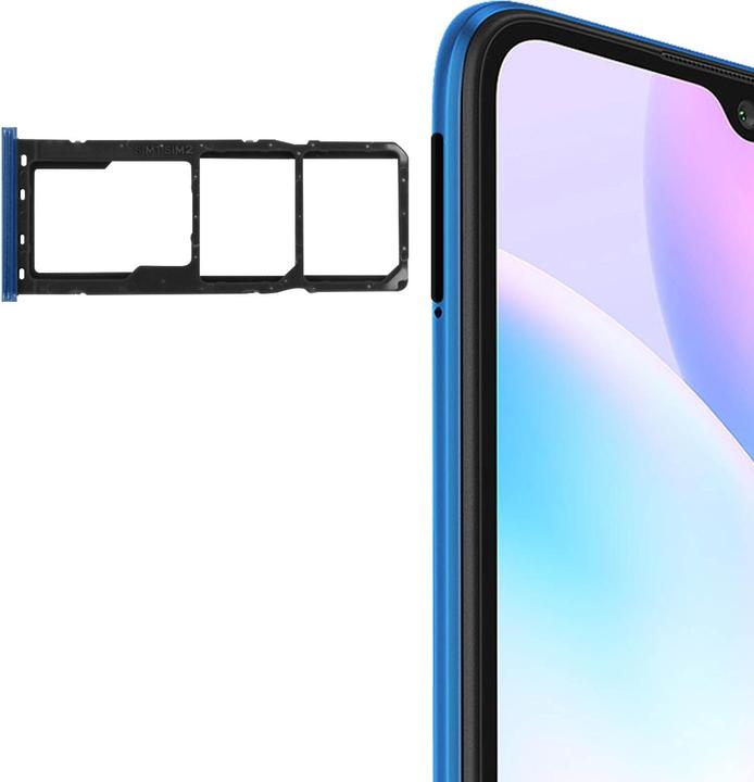 Produktbild Clappio 2x SIM + 1x Micro-SD Kartenhalter Ersatzteil für Xiaomi Redmi 9 – Blau (SIM-Halterung, Xiaomi Redmi 9)
