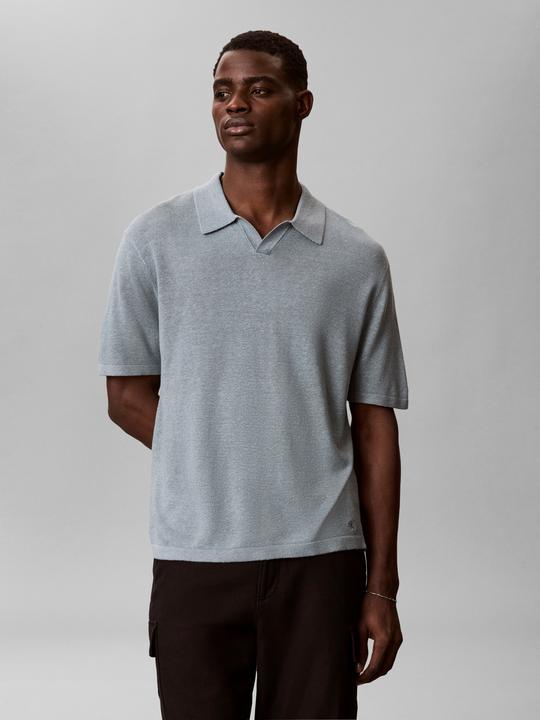 Image du produit Calvin Klein Linen Blend Short Sleeve Polo Jumper (XL)