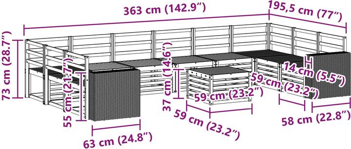 Produktbild vidaXL Outdoor-Sofa