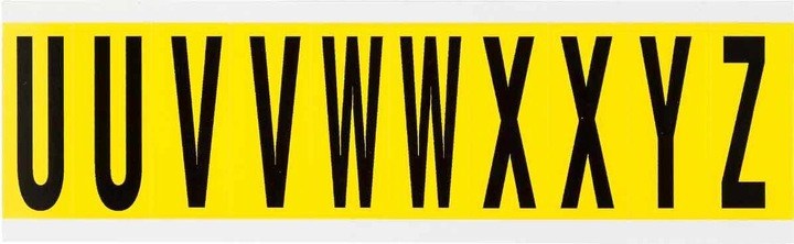 Image du produit Brady 3440 U-Z, B-499, combinaison de lettres, tissu nylon, lettre U-Z, noir sur jaune, 22 x 57mm, S
