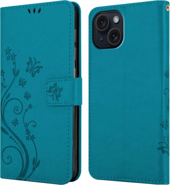 Actual product image Cadorabo Case for Apple iPhone 15 Flower Book (Apple iPhone 15)