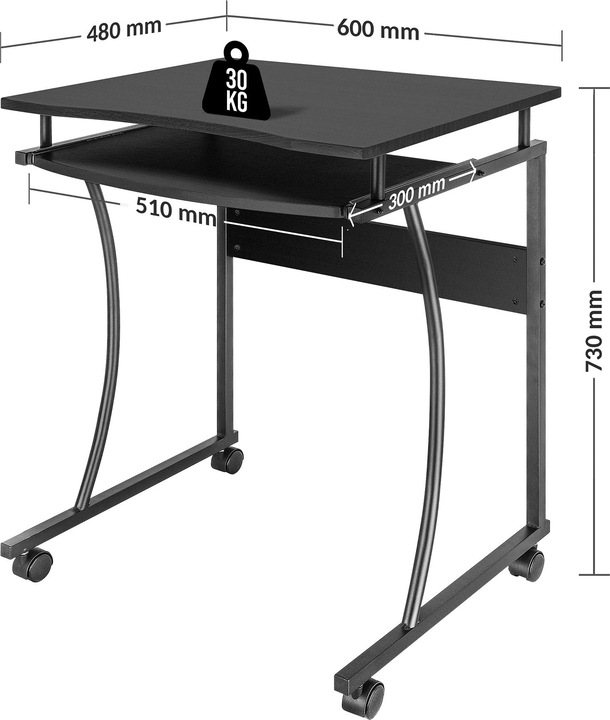 Actual product image Manhattan Compact desk with pull out keyboard tray
