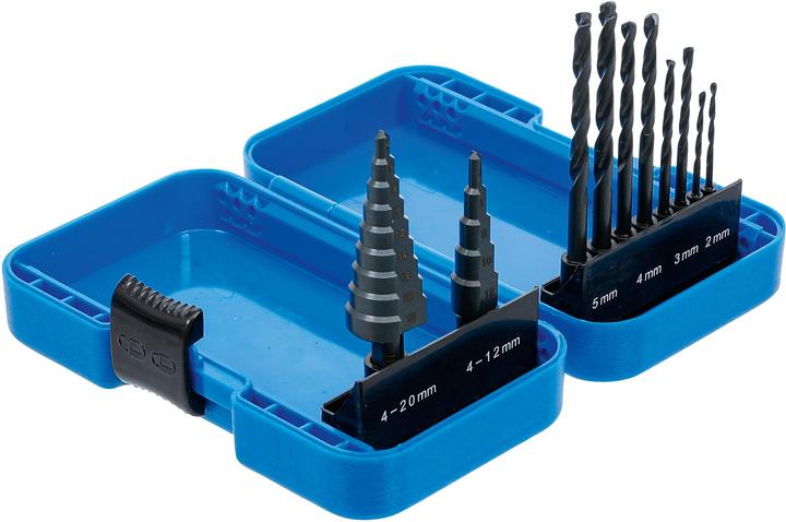 Productafbeelding BGS Stapelboor en draaiboorset | HSS | Ø 4 - 12 / 4 - 20 mm | 2 - 5 mm | 10-delig. (2 - 5 mm, 4 - 12, 4 - 20)