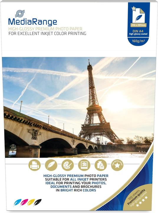 Immagine prodotto MediaRange Carta fotografica (160 g/m², A4, 100 pz.)