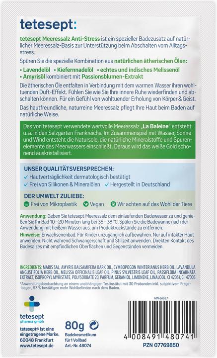 Produktbild Tetesept Badesalz Anti-Stress Sachet (80 ml, Badesalz)