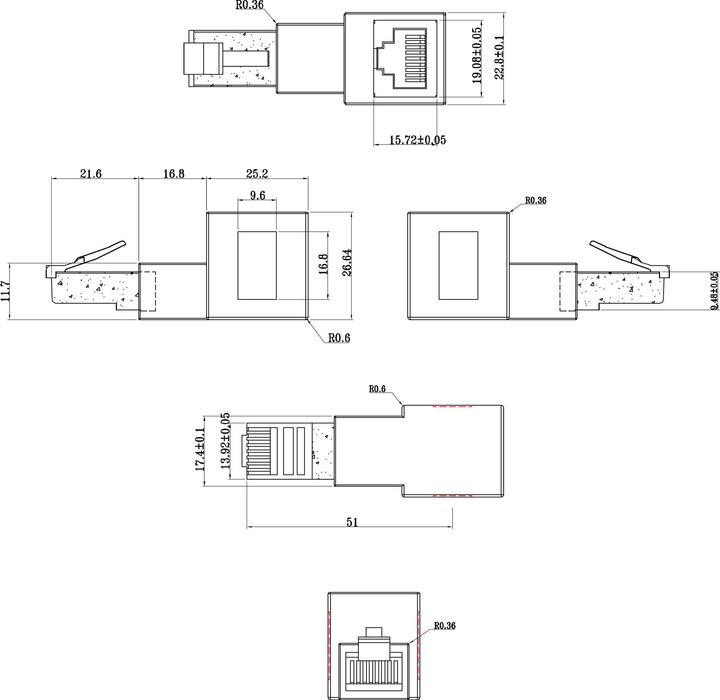 Produktbild InLine RJ45 Adapter Cat.6A (Ethernet, RJ45 (1x))