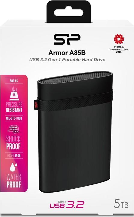 Produktbild Silicon Power external hard drive Armor A85B, black (5 TB)
